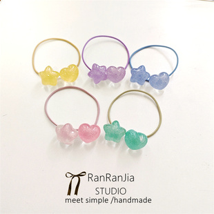 5件包邮 儿童发饰女孩头饰可爱闪闪发绳宝宝扎辫子发圈绕绕橡皮筋