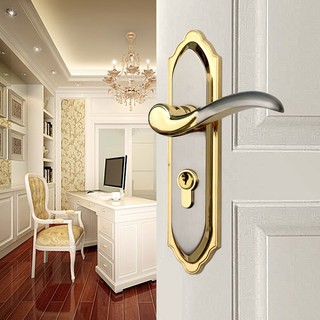 百乐门门锁室内卧室锁具家用推拉门锁静音黑色青古铜金色20-3317