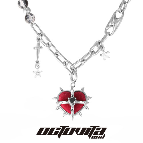 OCTOVITA个性尖刺拼接项链