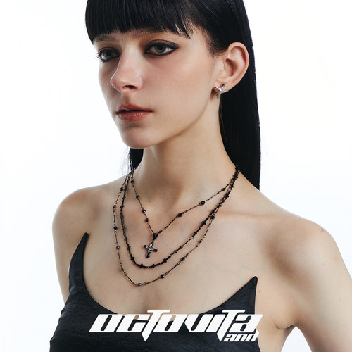 OctoVita暗黑哥特十字架锁骨链