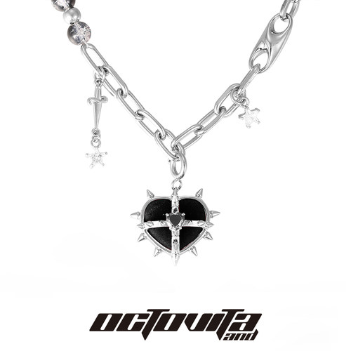 拼接锁骨链男女串珠项链