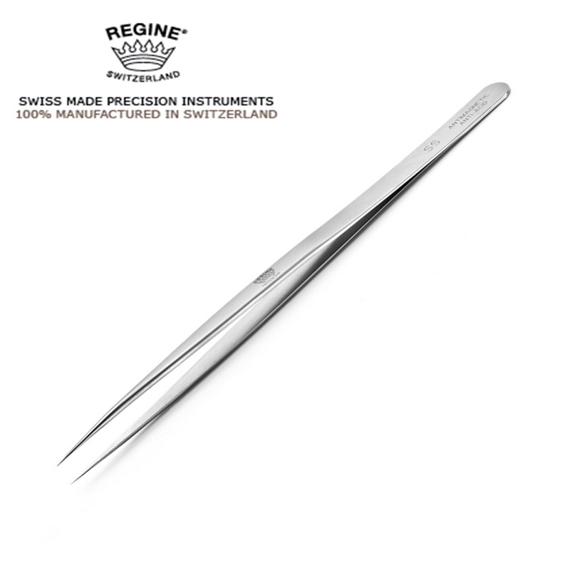 100%手工制原装REGINE皇冠瑞士高精度镊子长尖锐型SS号INOX ANTI