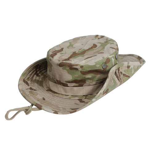 迷彩圆边帽户外宽檐奔尼帽军迷迷彩帽钓鱼登山帽防晒透气渔夫帽男