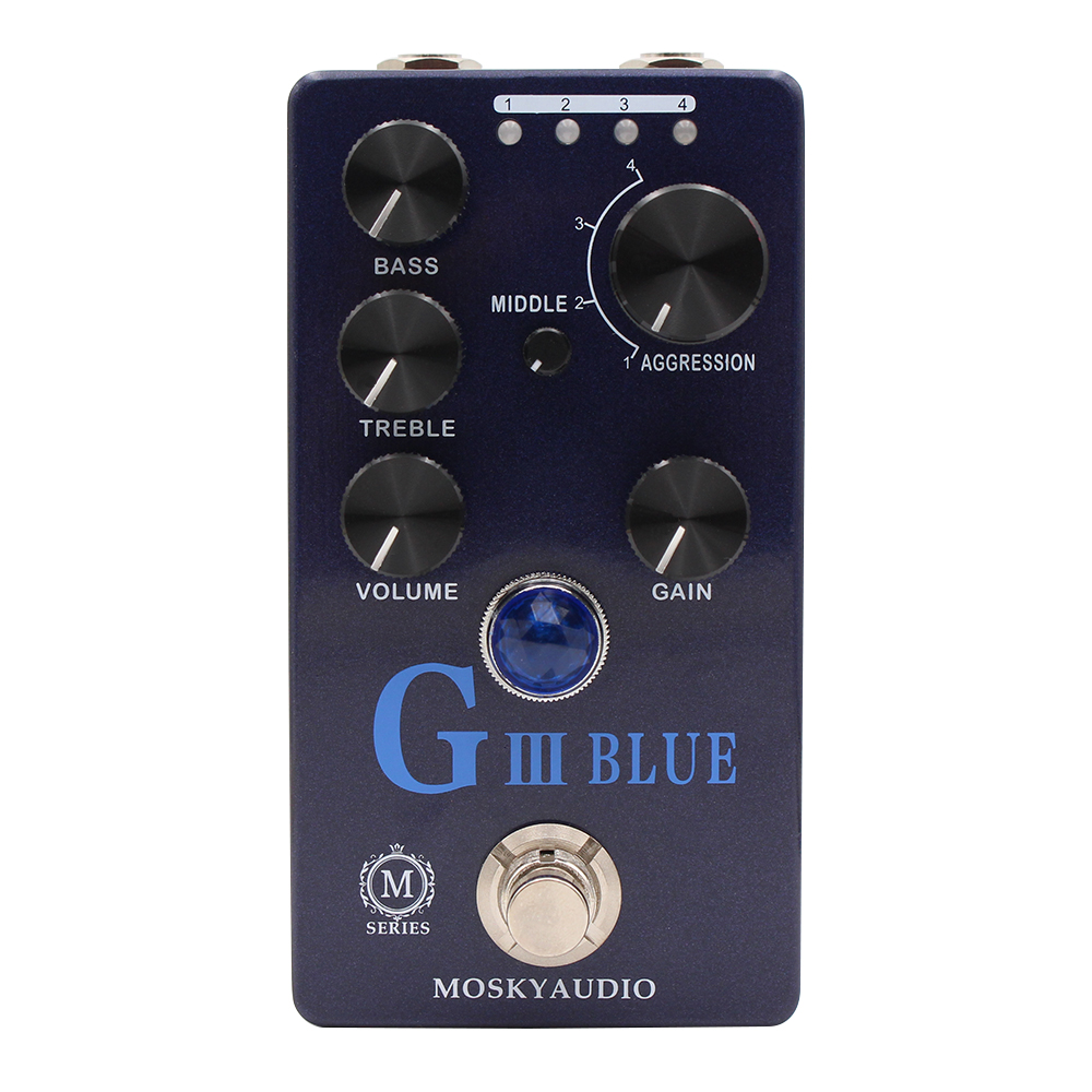 MOSKYAUDIO G III BLUE 箱体过载失真效果器  吉他效果器乐器配件