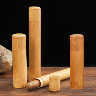 炭化竹筒雪茄管便携保湿管旅行密封防潮配件竹筒罐小雪茄收纳盒