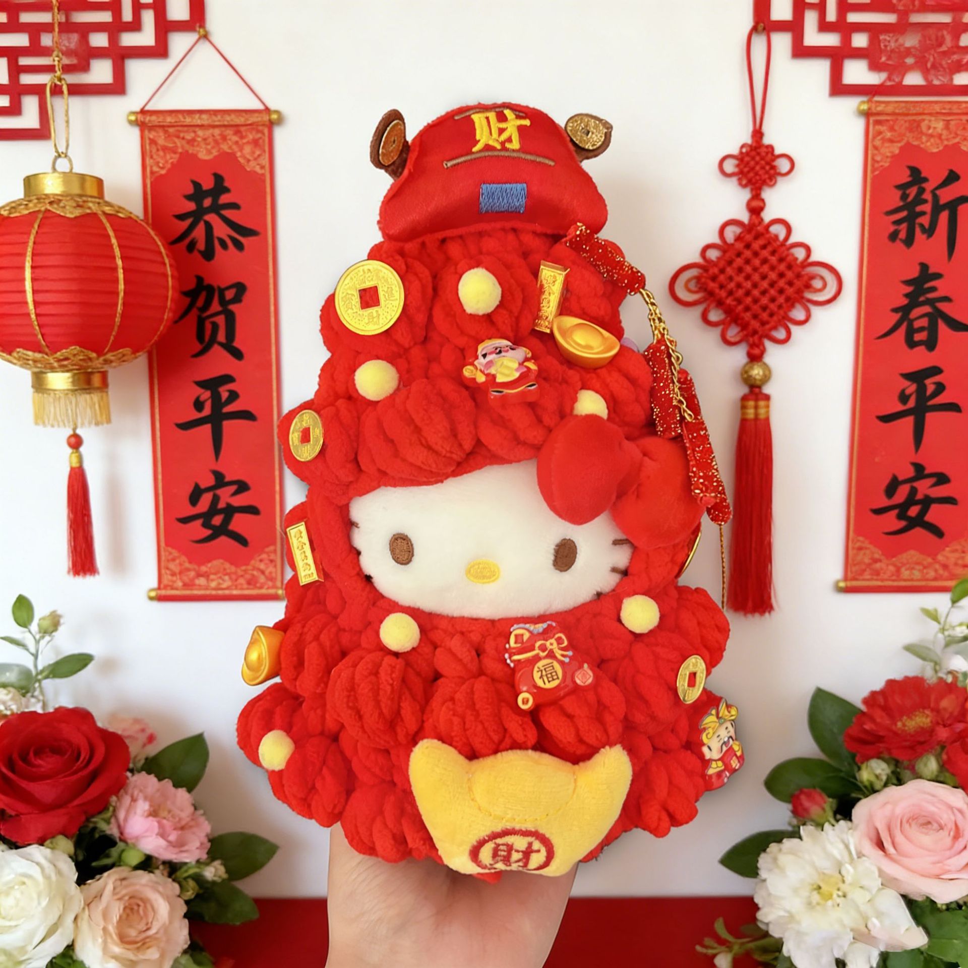 圣诞树KT拉布布娃衣手工钩织装饰搪胶娃娃配件礼物工厂批发可爱