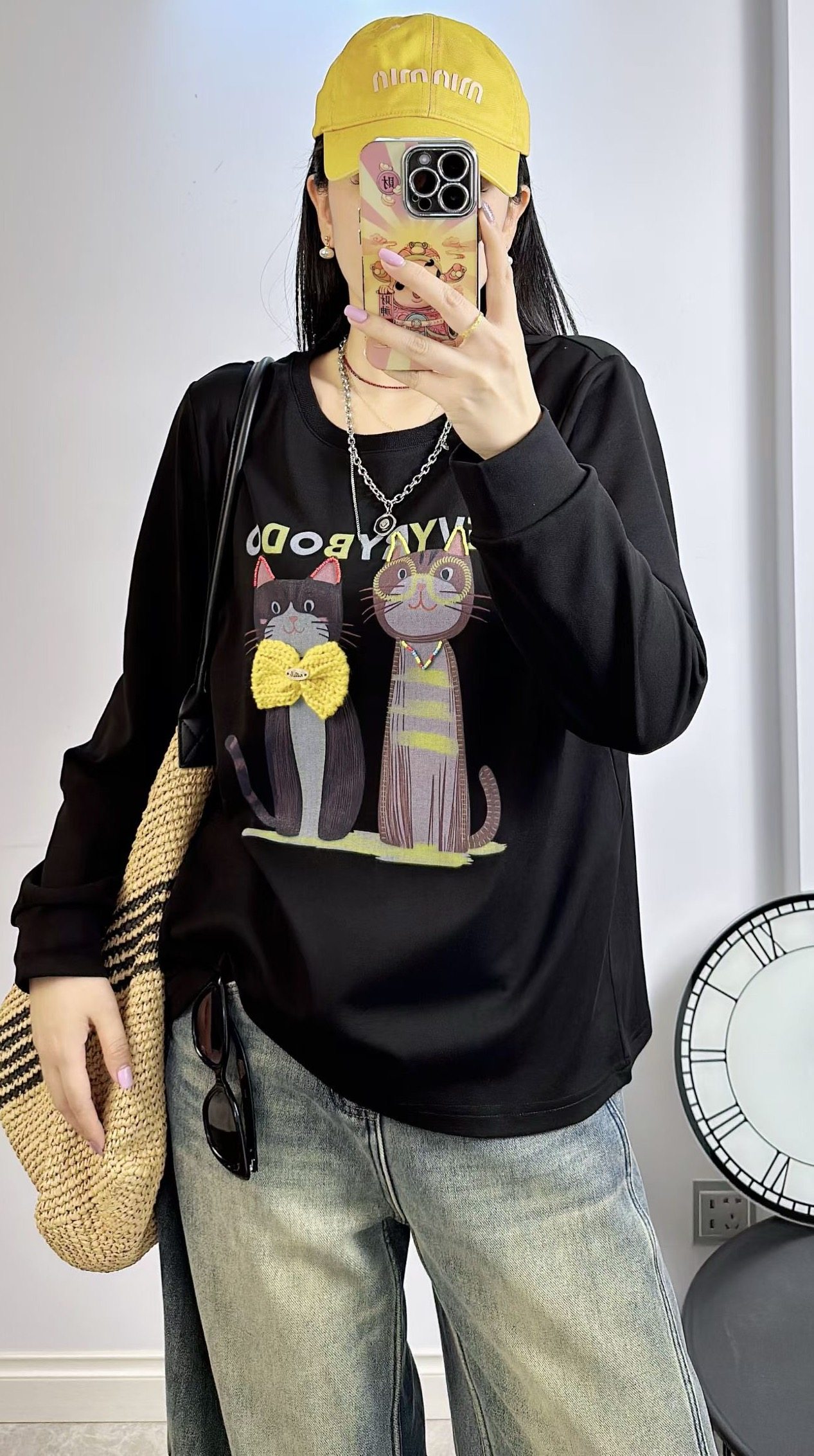 米莱奇6102春加大码卫衣女 韩版卡通圆领长袖T恤宽松遮肉打底衫,女装/女士精品,大码内搭,淘宝优惠券,粉丝福利购,淘宝优惠卷