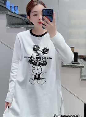 宜语析5898春加大码卫衣女 字母卡通印花宽松时尚洋气百搭上衣