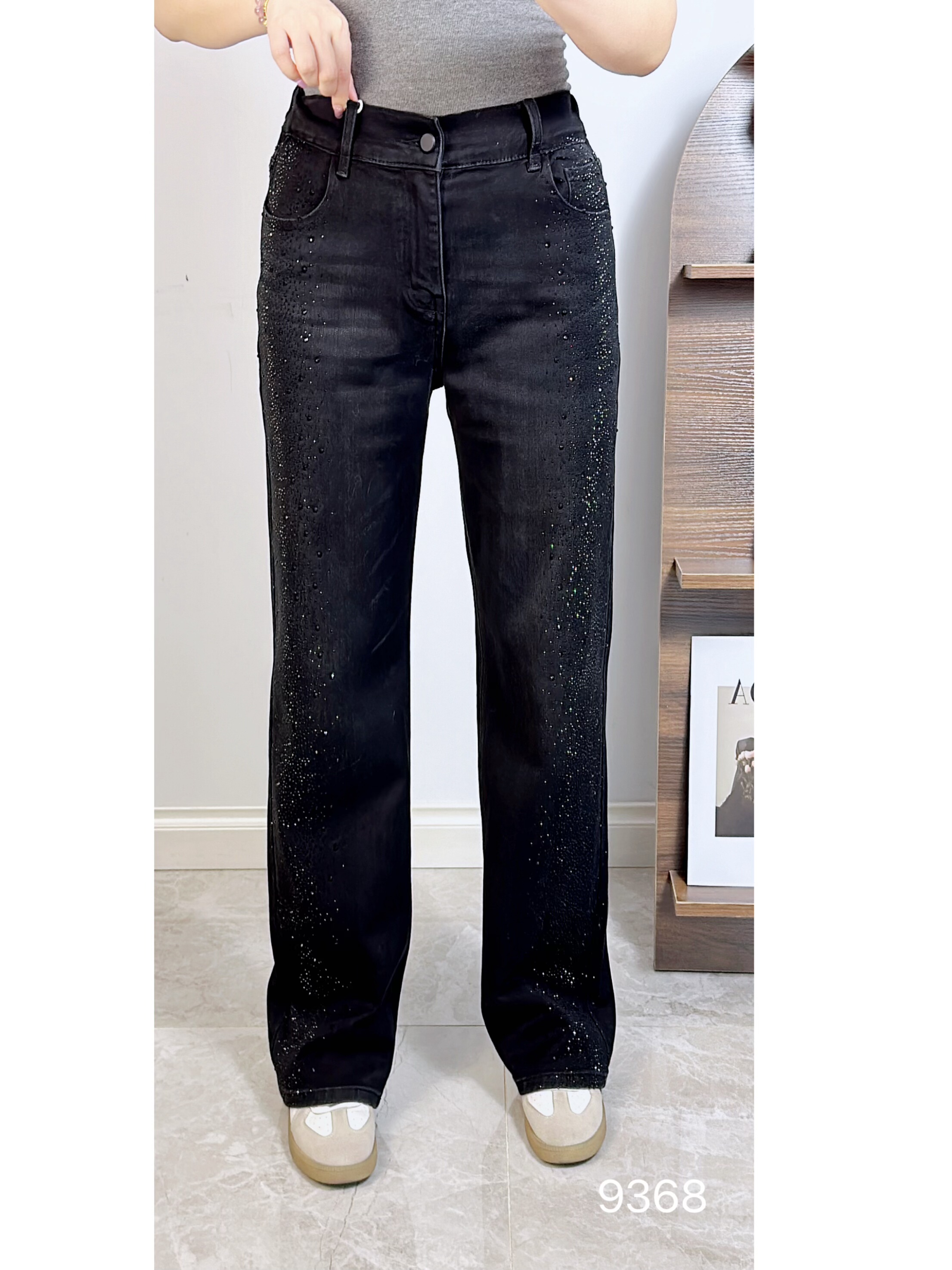 诺达思9368春加大码拖地牛仔裤女 工艺烫钻弹力百搭窄版直筒长裤,女装/女士精品,大码裤装,淘宝优惠券,粉丝福利购,淘宝优惠卷