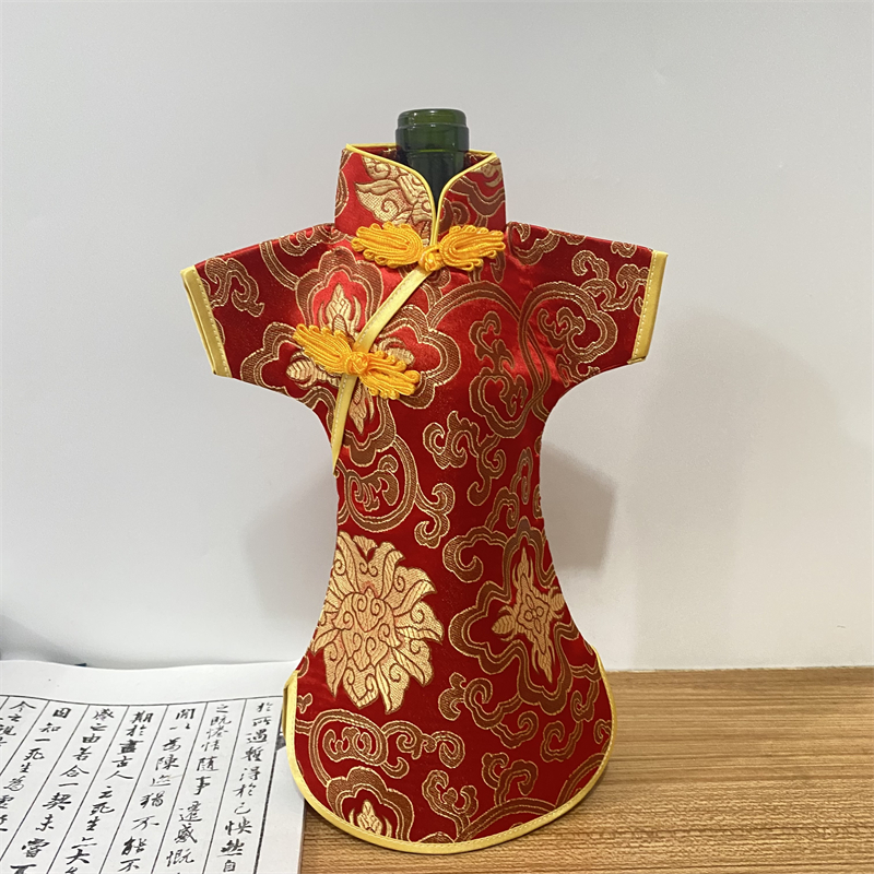 爆款中国风防尘手工盘扣酒瓶套