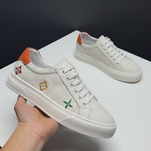 有范男鞋2026春季新款系带休闲鞋轻奢不臭脚软面牛皮个性另类板鞋