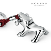 德国MODERN不锈钢小狗钥匙扣创意汽车钥匙圈纯手工镜面抛光 匠心