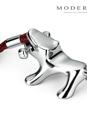 德国MODERN不锈钢小狗钥匙扣创意汽车钥匙圈纯手工镜面抛光*匠心