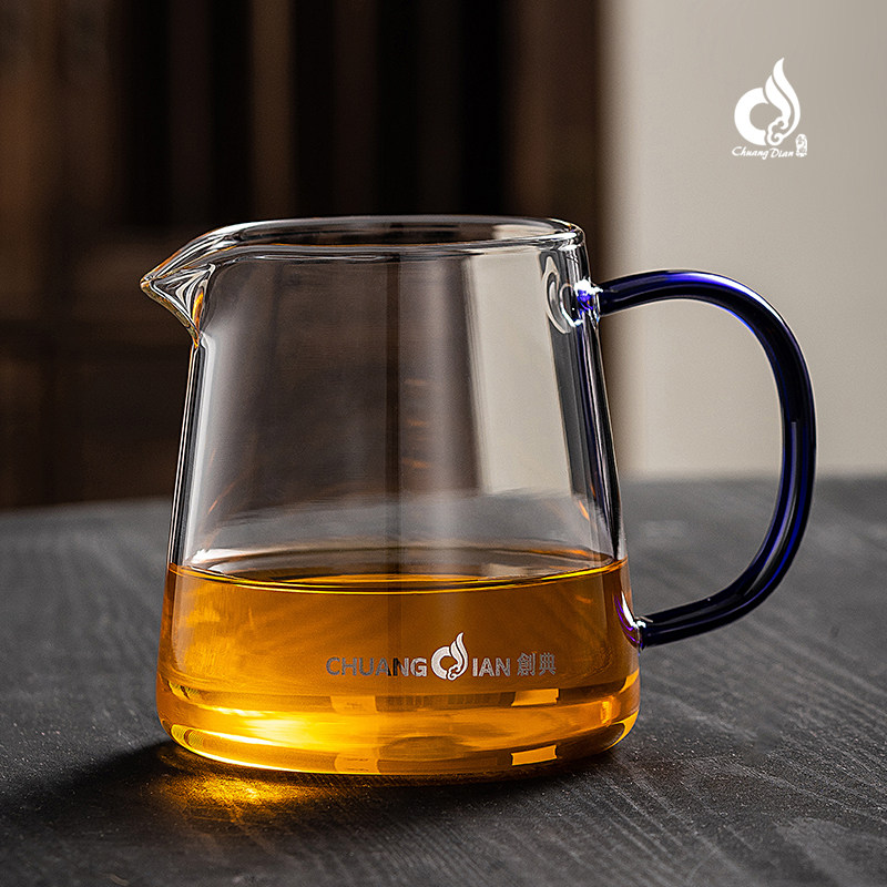 耐热玻璃公道杯加厚茶滤大号图片