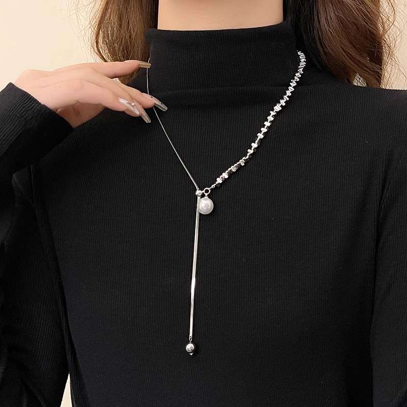 珍珠项链女小众锁骨链新款