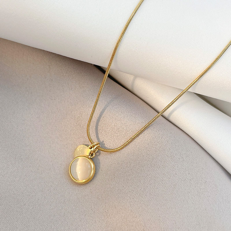 百搭猫眼石金色项链2023