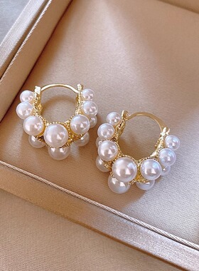 Loga.Py 复古巴洛克珍珠耳环女新款爆款简约百搭耳扣轻奢小众耳饰