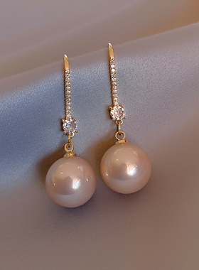 Loga.Py 精致耳钩长款耳环2025年新款时尚耳钉女时尚网红珍珠耳饰