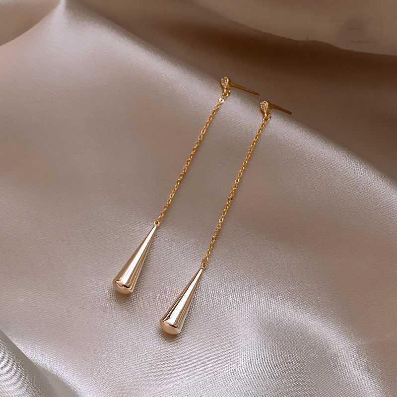 原创设计长款水滴耳线女