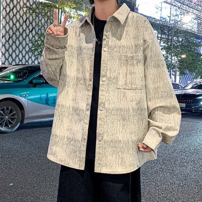 美式潮流高级感长袖衬衫男士2026加肥加大码胖子宽松百搭休闲外套