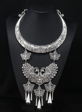 少数民族风项圈手工特色侗族苗银项链复古舞蹈演出贵州苗族配饰