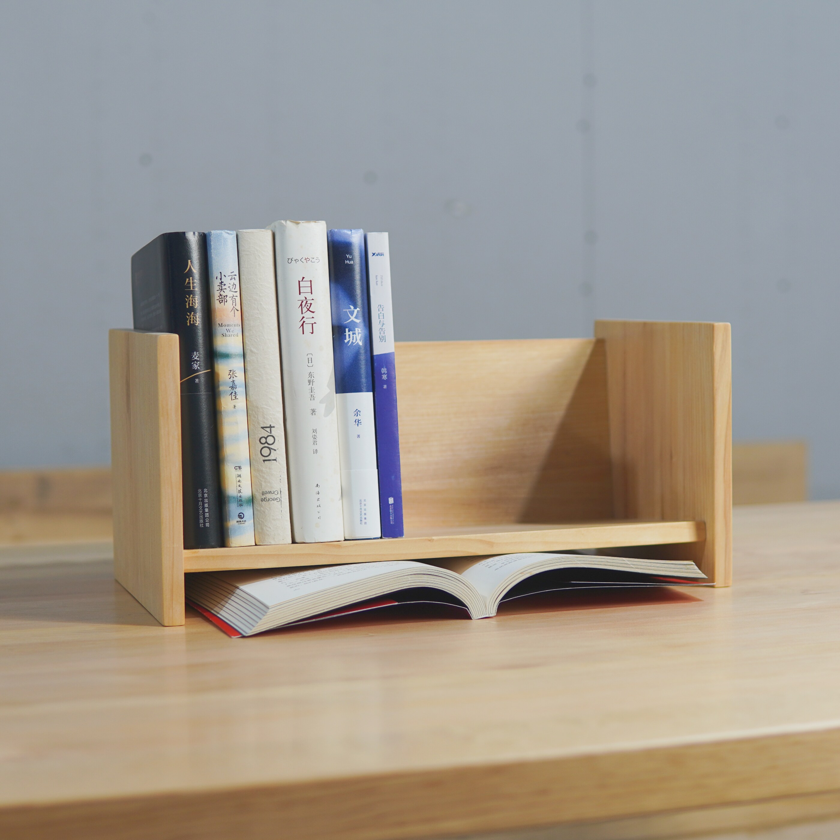 【本枝记年】手工制作实木桌面小书架置物架简易收纳整理架