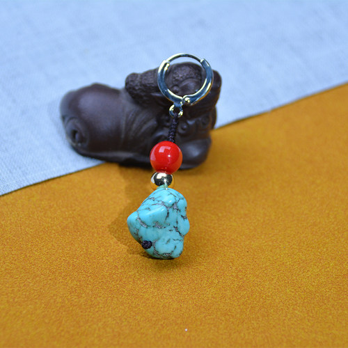 单边藏式耳饰绿松石耳夹无耳洞