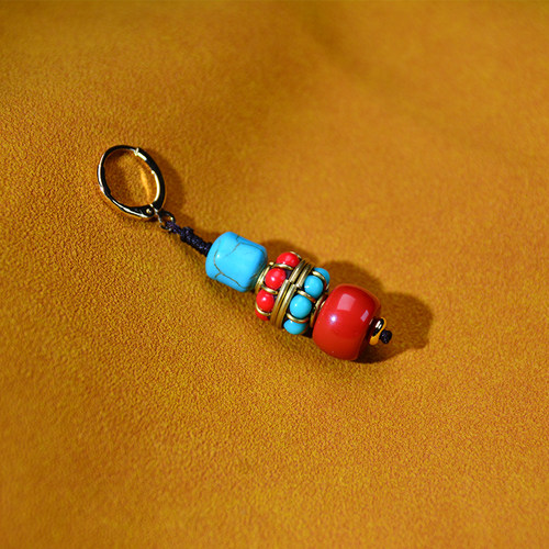 单边绿松石耳饰藏式耳环藏族饰品