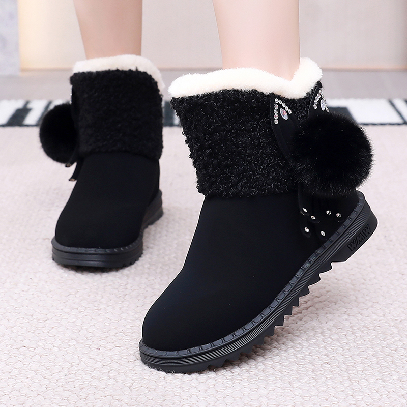 雪地靴女2025冬季新款棉鞋防水百搭网红短筒女靴子加绒加厚毛毛鞋