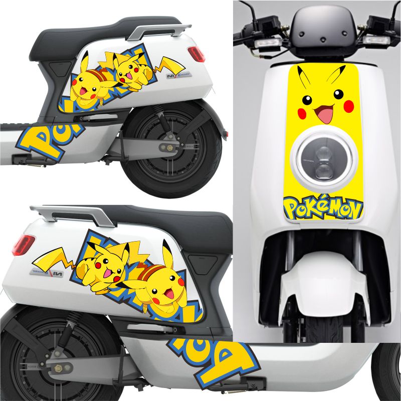 小牛N1S皮卡丘卡通划痕遮挡贴纸