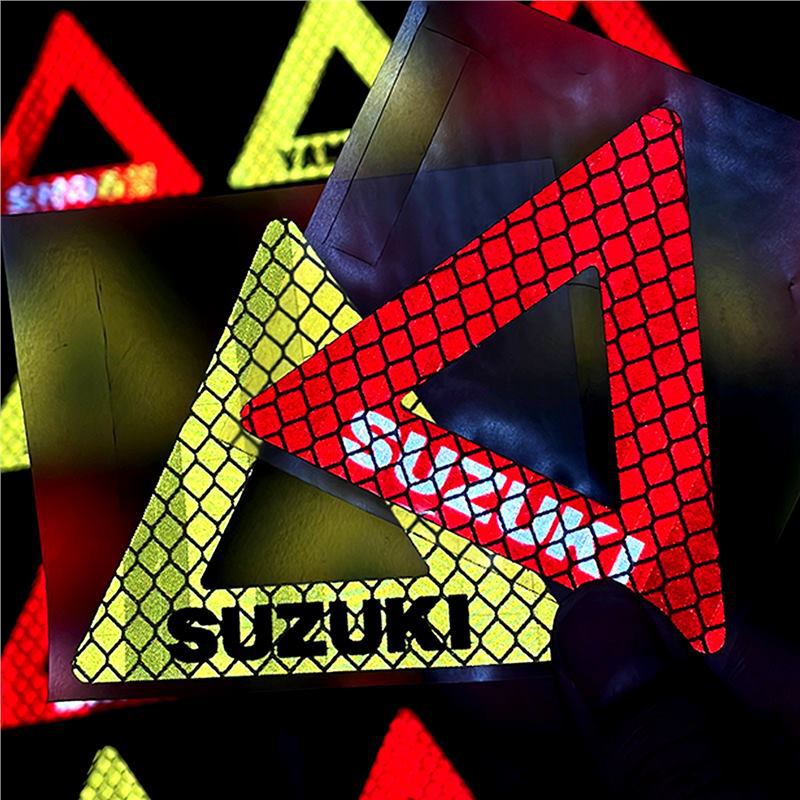 摩托车后档板三角反光警示贴纸