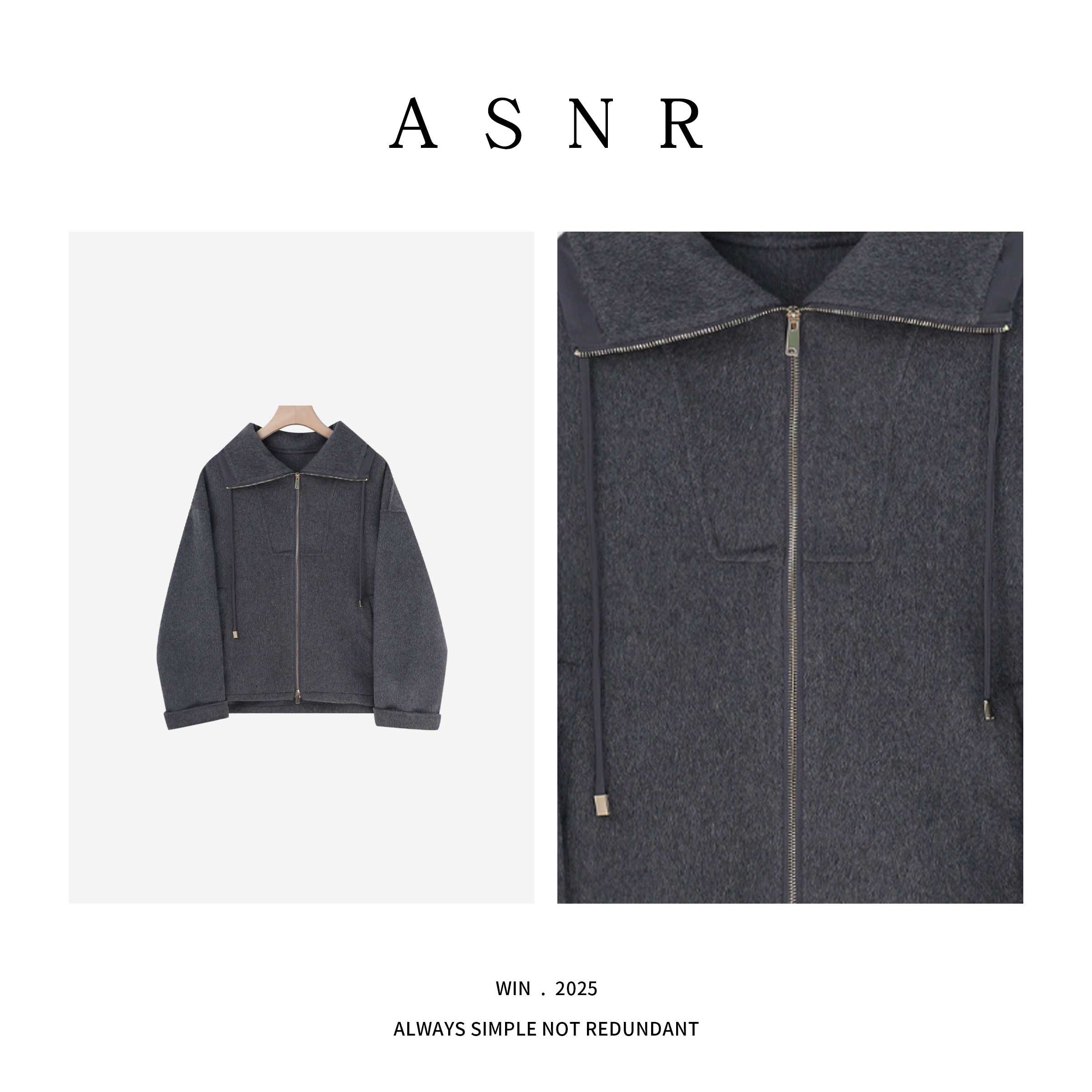 BRAID I  绵羊毛+桑蚕丝/ ZZ同款拉链双面呢外套10D20251013,女装/女士精品,婚纱,淘宝优惠券,粉丝福利购,淘宝优惠卷