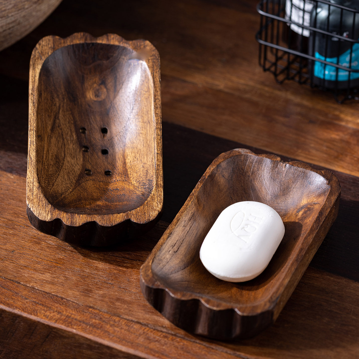 原木肥皂盒托盘香皂盒手工皂架家用台面浴室沥水皂盒卫生间置物架