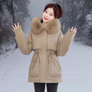 棉衣宽松收腰可拆卸内胆外套 加厚加绒冬装 派克服女2025年新款 短款