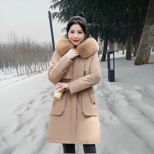 内胆可拆卸一衣三穿2025年派克服女新款 活里活面加绒加厚羽绒棉袄