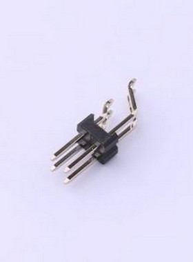 PZ254-2-02-WS 排针 2x2P 间距:2.54mm 方针 卧贴 黑色 SMD,P=2.5