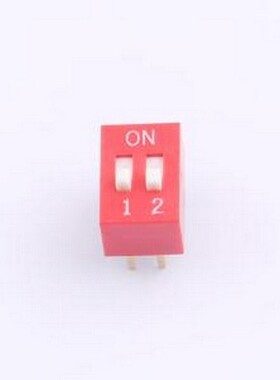 DS-02-R 拨码开关 拨码开关2.54mm间距,红色2PIN/位 立式直插平拨