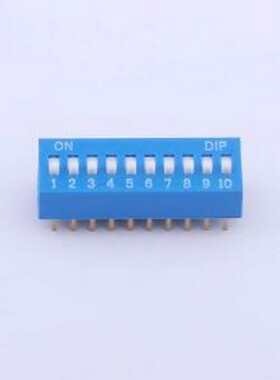 TA-10R 拨码开关 拨码开关蓝色10P-180度 间距2.54mm 立式直插正