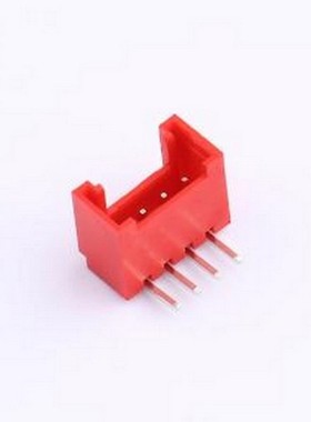 XY-HY2.0-4A21-R 线对板针座 HY 2.0mm 1x4P 弯插 带扣 红色 弯插