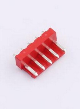 WF-1A396A5P-R 线对板针座 间距2.0mm 直插 红色 1x5P 插件,P=3.9