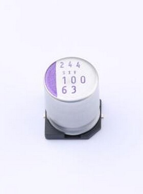 63SXV100M 固态电容 100uF ±20% 63V SMD,D10xL12.7mm