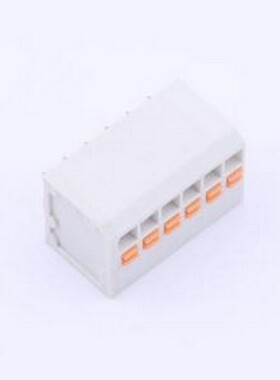 KF239-3.5-6P 弹簧式接线端子 1x6P 3.5mm 每排P数:6 排数:1 插件