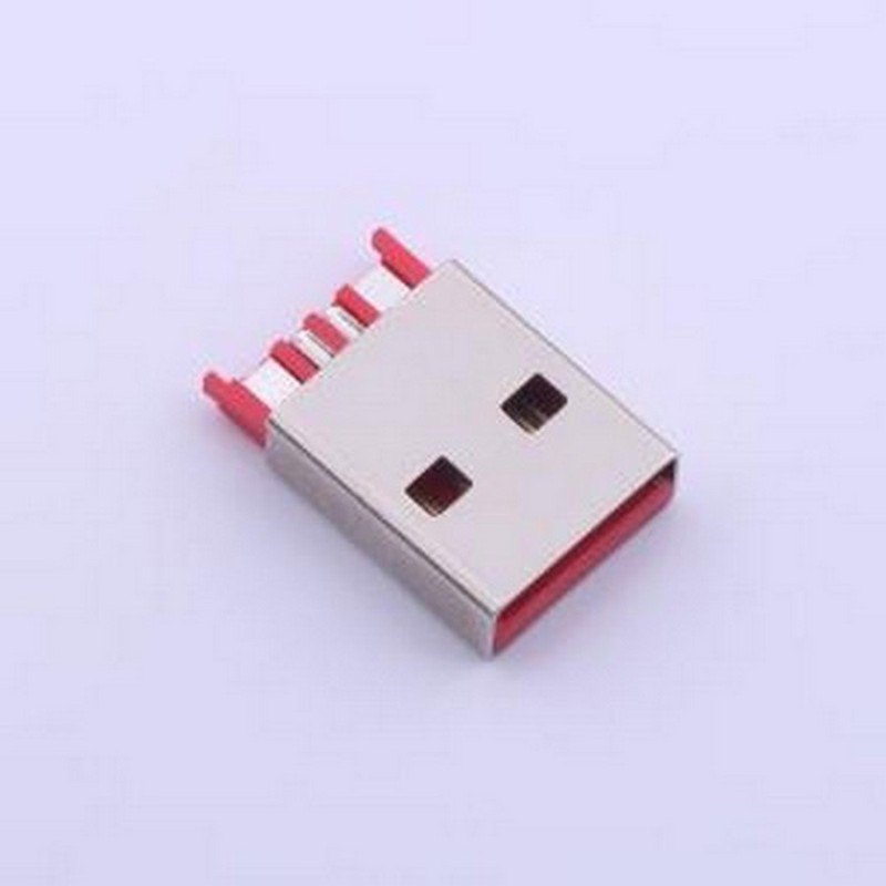 917-111A110DAM0400 USB连接器 Type-A 公 焊线式 红色