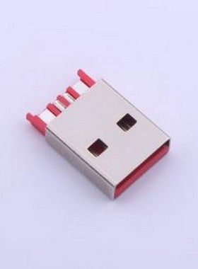 917-111A110DAM0400 USB连接器 Type-A 公 焊线式 红色