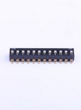 DSIC12LSGET 拨码开关 2.54mm间距（黑）12位（高推钮）贴片 SMD-