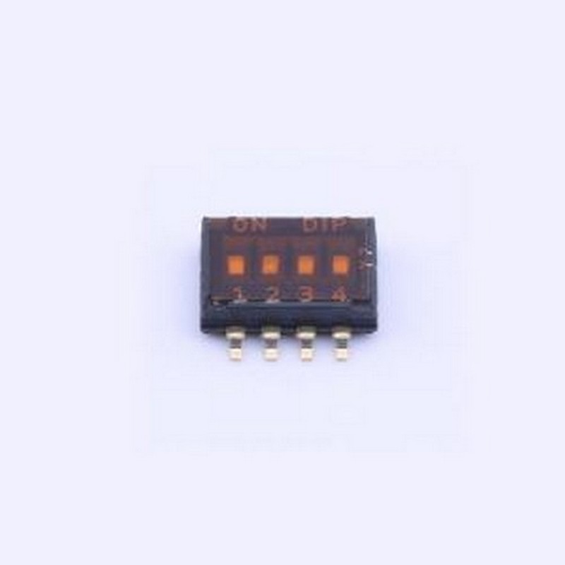 DHN-04F-T-V-T/R 拨码开关 DHN-04F-T-V-T/R SMD-8P,4.5x6.3mm