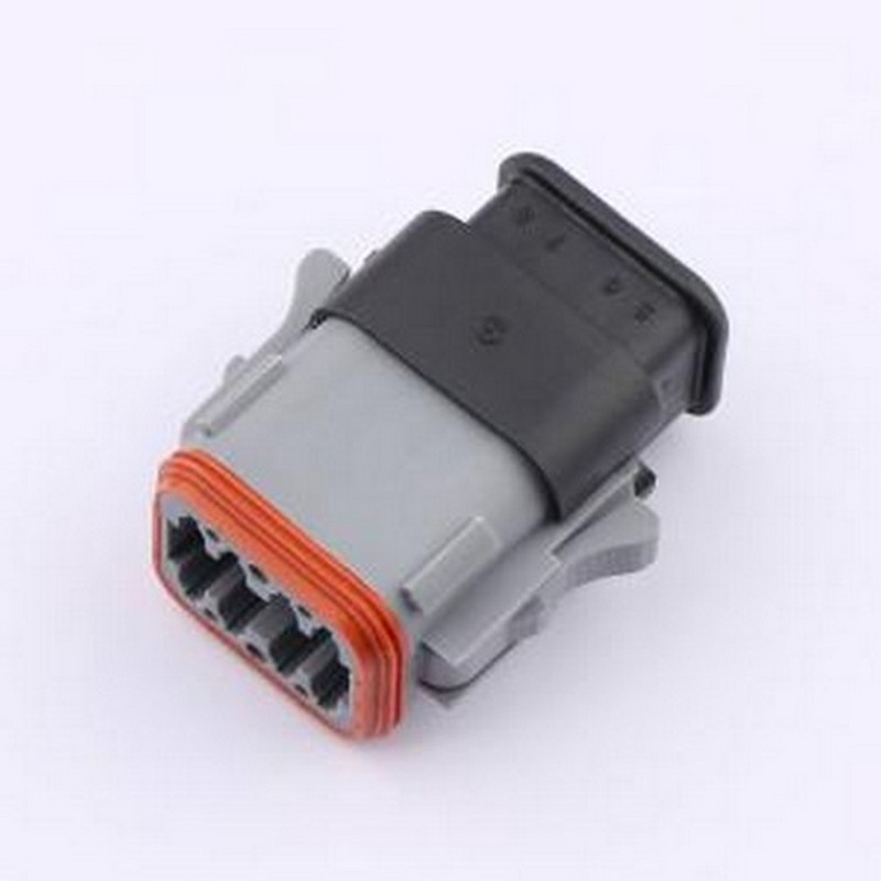 AT06-08SA-SRGRY 胶壳(线对板/线对线) 8位插座插头，带键控和应