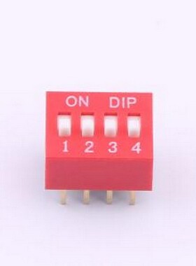 BX-DS2.54-4PZC 拨码开关 DSE 2.54直插平拨红色4位 间距2.54mm