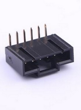 X9556WR-06-N0V01 线对板针座 1x6P 间距:2.54mm 弯插 黑色 弯插,