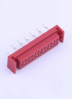 X9127WV-12B-9TSNRE 线对板针座 1x12P 间距:1.27mm 直插 大红色